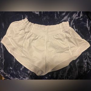 White Lulu lemon shorts